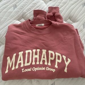 Madhappy Rose Sweatshirt with Cream Lettering